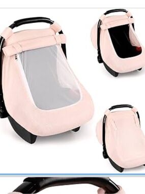 Light Pink Muslin Car Seat Cover